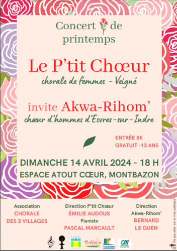 Concert de Printemps avec Akwa-Rihom' le 14 avril 2024, Atout Coeur, Montbazon