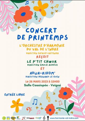 Concert de Printemps de l'OHVI 26 mars 2023, salle Cassiopée, Veigné